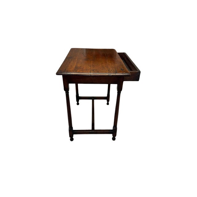 English 18th Century English George III Oak Side Table With Drawer For Sale - Image 3 of 7