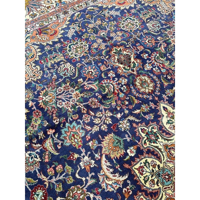 Ivory 1970s Old Persian Tabriz Masterpiece Rug 8’2″ X 11’6″ For Sale - Image 8 of 12
