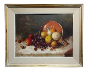Derk Smit Still Life "Fruits All Over the Table" Oil Painting C.1930s