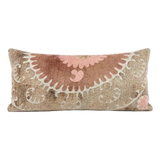 Embroidered Suzani Bedding Pillow Cover 16'' X 35'' For Sale