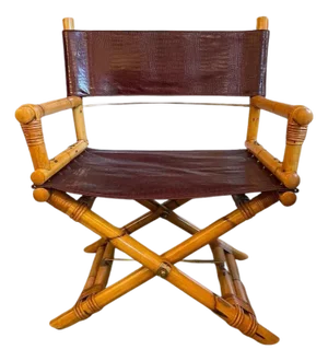 Director's Chair in Leather and Brass by Ryda Levi McGuire, 1960s