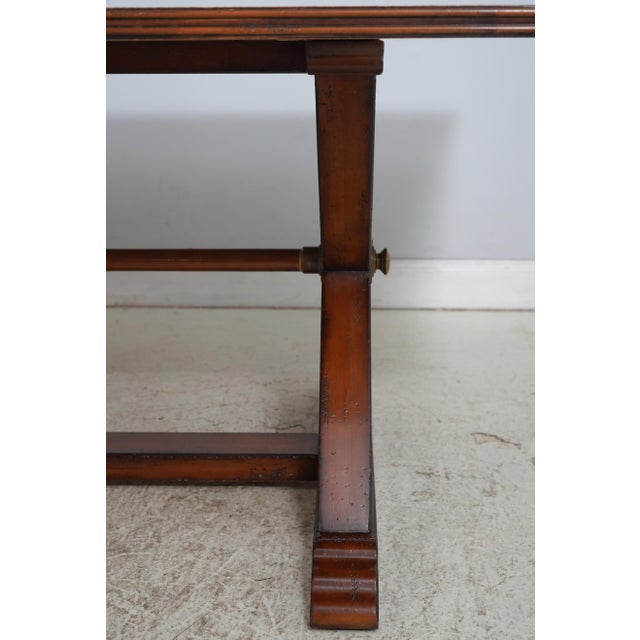 Large Rustic Style X Base Trestle Dining Table For Sale - Image 9 of 14