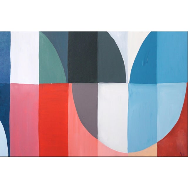 2025, Bauhaus Tiles Patterns, Large Diptych Painting, Solar Eclipse in La Condesa by Natalia Roman For Sale - Image 9 of 10