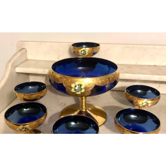 The Tre Fuochi dessert set, featuring a fruit goblet and six coupes crafted from Venetian Murano glass, is a true work of...