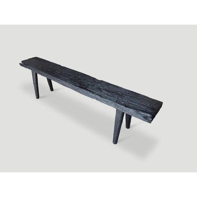 Contemporary Andrianna Shamaris Minimalist Charred Bench For Sale - Image 3 of 6