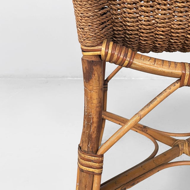 Vintage Italian Art Deco Chairs in Rattan, 1930s, Set of 4 For Sale - Image 12 of 18