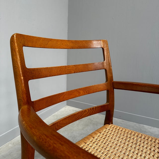 Danish Model 68 Dining Chair in Oak and Paper Cord by Niels Otto Møller. for J.L. Møllers, 1980s For Sale - Image 6 of 9
