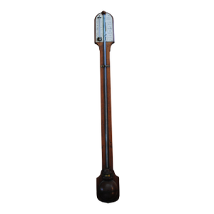 Antique 19th Century English Stick Barometer Thermometer Wood