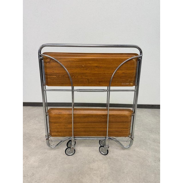 Mid-Century Dinett Folding Serving Cart from Bremshey & Co., 1970s For Sale - Image 9 of 10