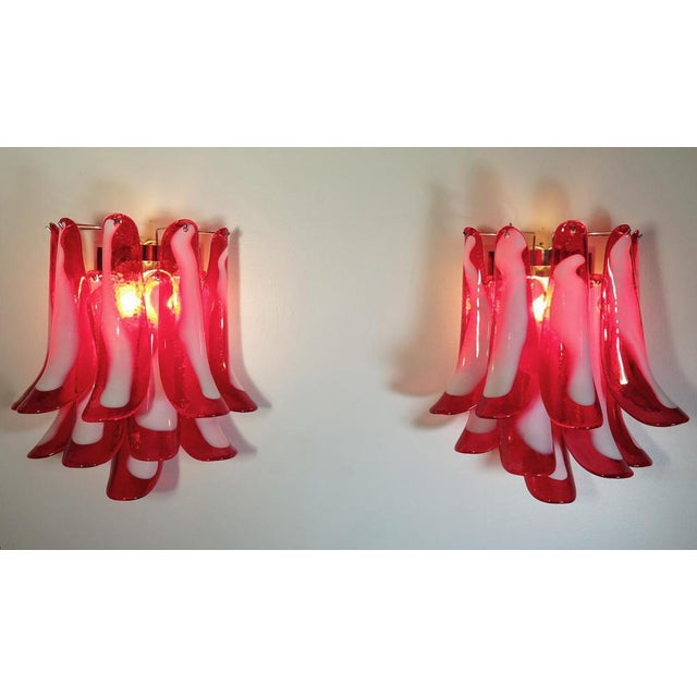 Italian Petal Murano Sconces, 1990s, Set of 2 For Sale - Image 12 of 13
