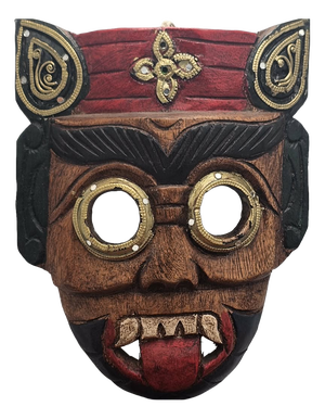 Vintage Indonesian Wooden Mask Sculpture, 1970s