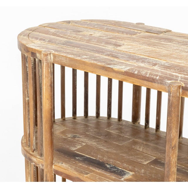 Mid-Century Modern Style Two-Tier Wood Console Table For Sale In New York - Image 6 of 9