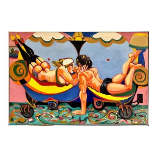 A Large, Bold and Intimate Mid-Century Painting by Larsen For Sale