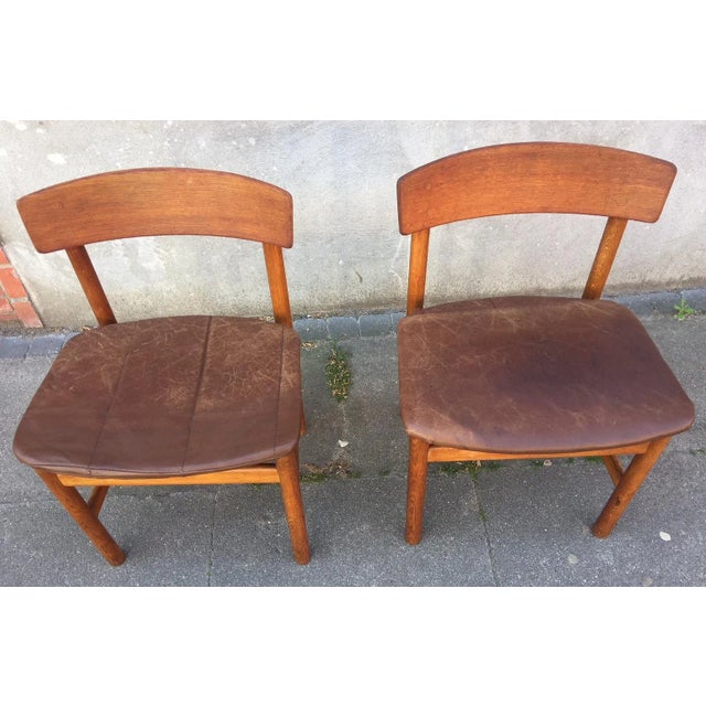 Wood Oak BM 236 Side Chairs by Børge Mogensen for Fredericia, 1950s, Set of 2 For Sale - Image 7 of 8