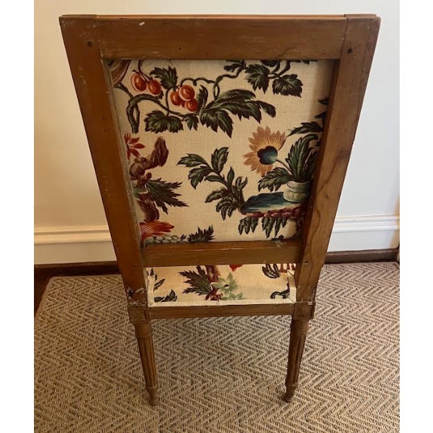 1950s Set of Eight Louis XVI Style Dining Chairs Upholstered in Chinoiserie Toile Fabric For Sale - Image 9 of 15