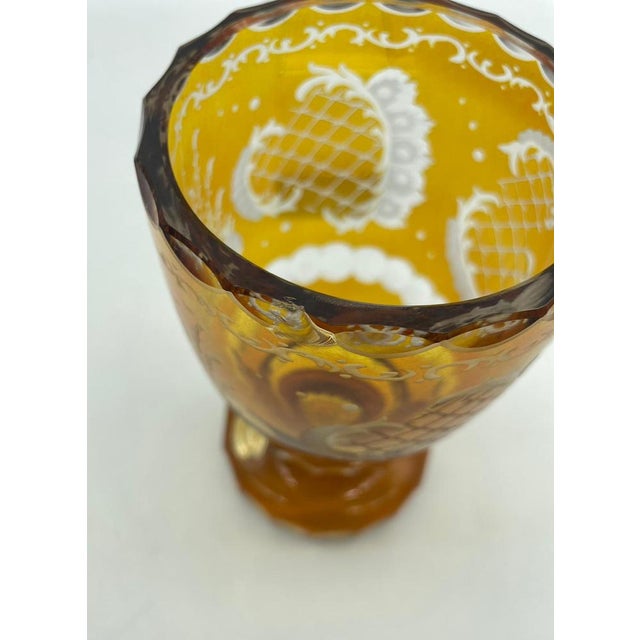 Chalices in Hand-Cut Amber Crystal by Moosbauer Nördlingen, 1950s, Set of 2 For Sale - Image 4 of 18