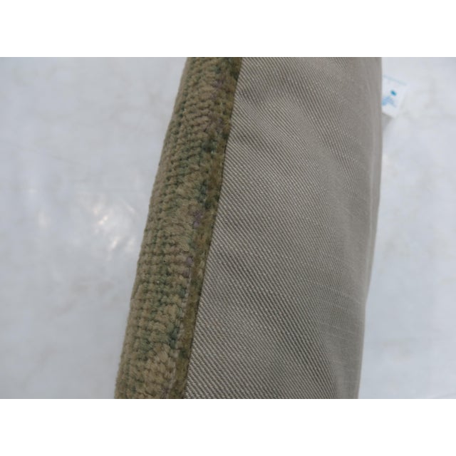 Sea Foam Green Early 20th Century Wool Antique Oushak Rug Pillow For Sale - Image 4 of 5