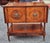 George III Style Marquetry Inlaid Mahogany Drop Leaf Gallerried Wheeled Dry Bar with Large Glass tray. Measure 65" in...
