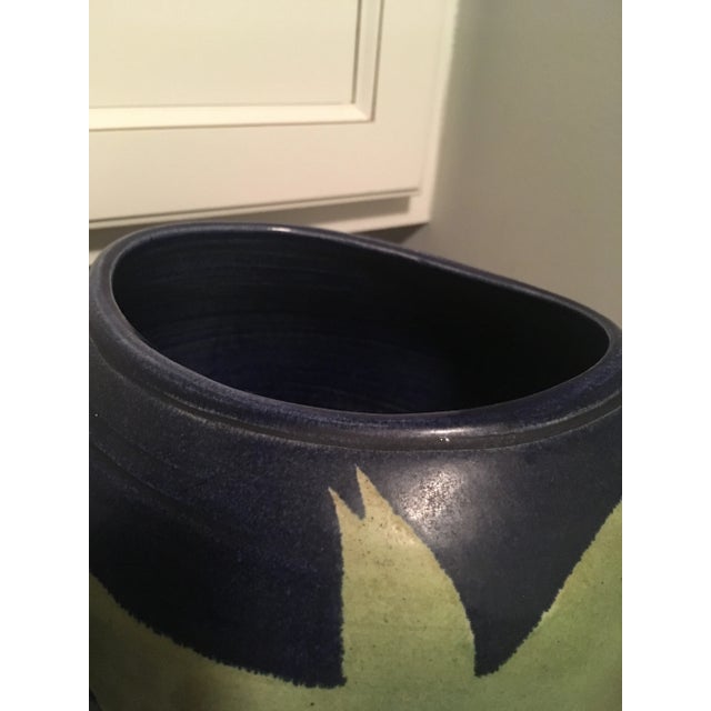 1970s Bird Motif Signed Pottery Vase For Sale - Image 4 of 10