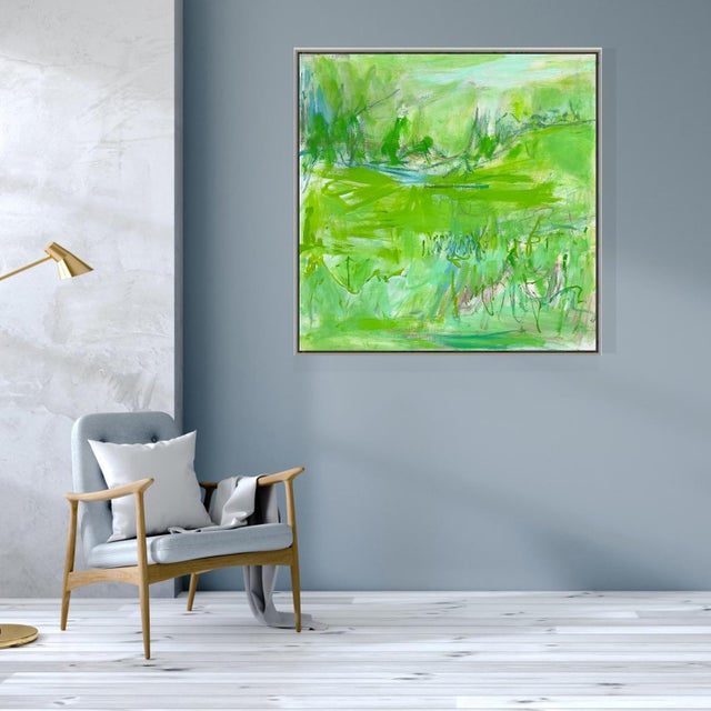 "Nashville Green" by Trixie Pitts Monochromatic Abstract Landscape For Sale - Image 12 of 12