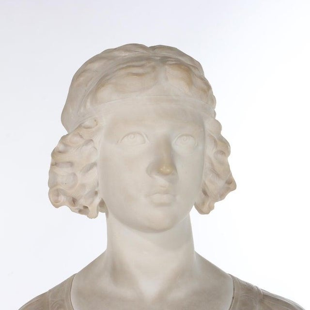 Life Sized Classical Marble Bust of a Woman Signed Prof. Oragelli Sardelli C1880 For Sale - Image 4 of 11
