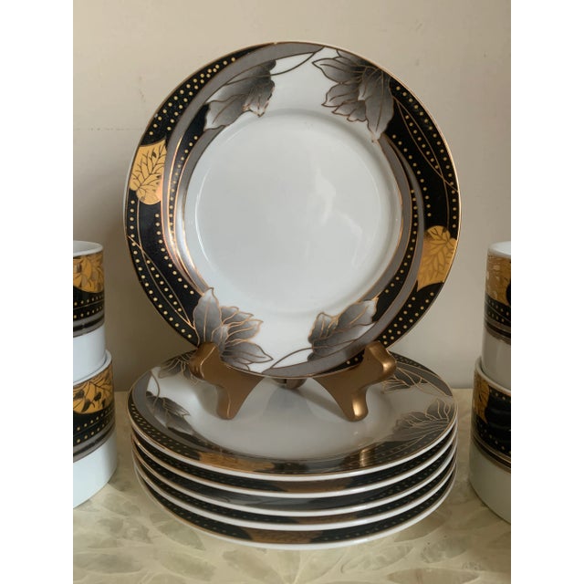 Ceramic 1980s Veroni Gold Black & Grey Cappuccino Cups & Saucers Service for 6 - 12 pcs For Sale - Image 7 of 8