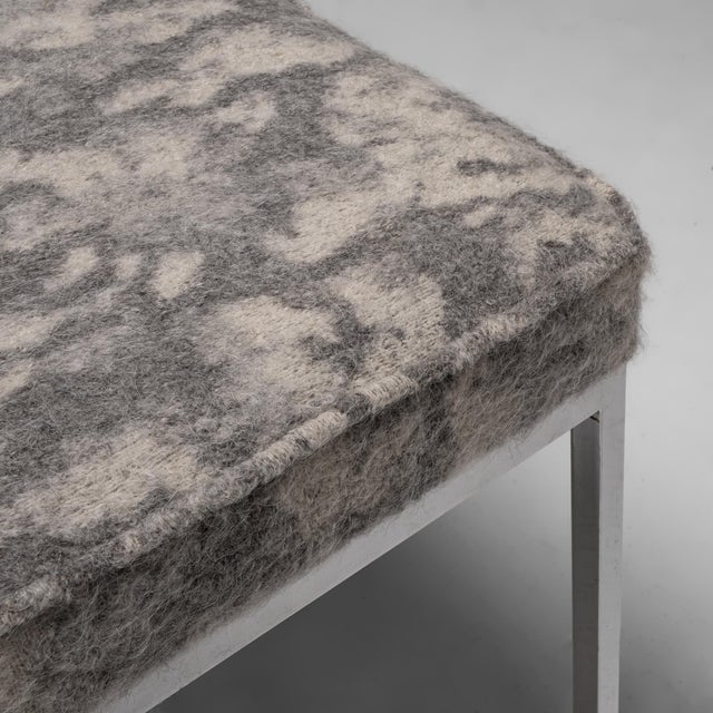 1960s Mid-Century-Modern Chrome and Fabric Stool from Brume, Germany, 1960s, Set of 5 For Sale - Image 5 of 7