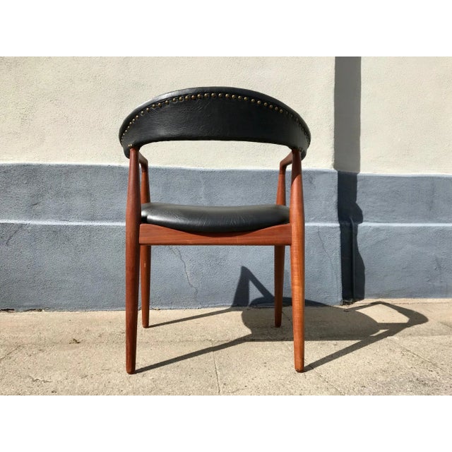 Mid-Century Teak Armchair by Kai Kristiansen for Niels Erik Eilersen, 1950s For Sale - Image 4 of 11