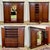 Victorian English mahogany bedroom wardrobe from the 19th century - disassembles into 5 parts - H=2m07 W=2m15 D=62cm.