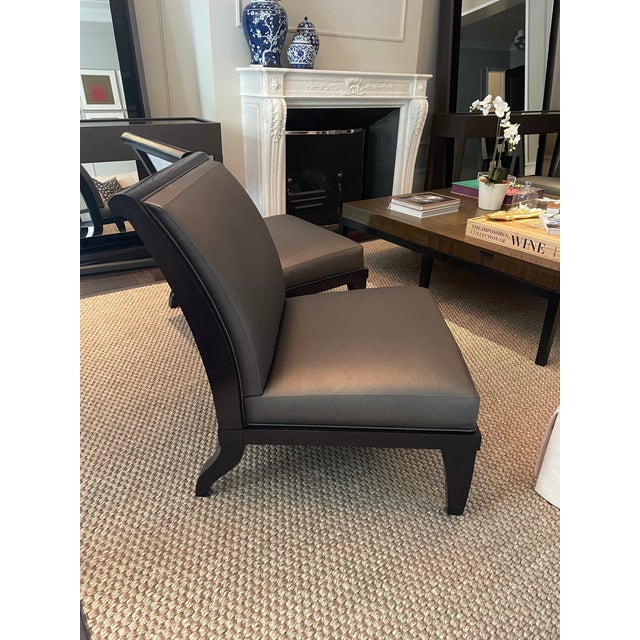 Transitional Holly Hunt Armless Chairs - 2 Pairs Available For Sale - Image 3 of 8