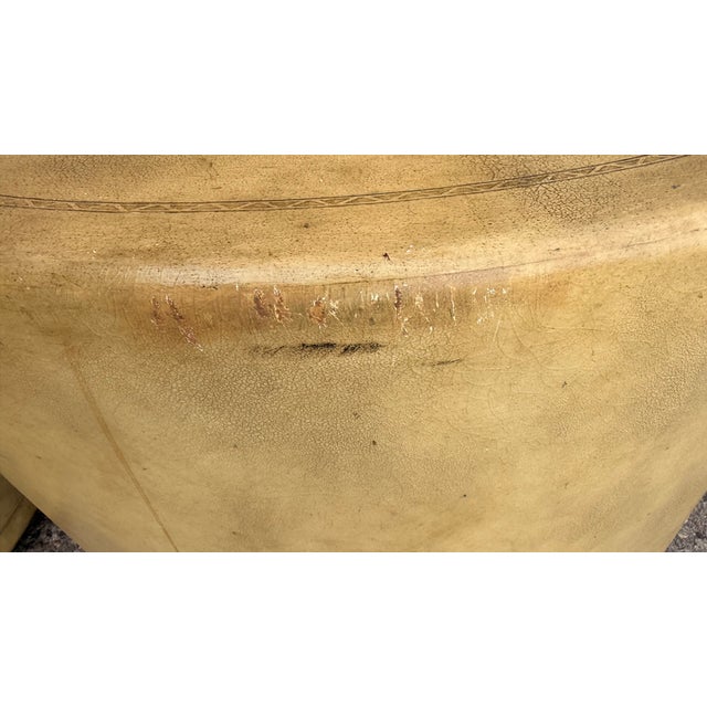 1994 Maitland-Smith Oval Mirage Leather Nightstands, Pair For Sale - Image 13 of 17