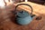 Metal Vintage Green Cast Iron Teapot, Japanese Tetsubin Style, Ribbed For Sale - Image 7 of 11