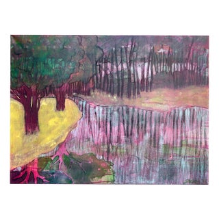 Skadi Engeln, Yellow Land by the Lake, Paint For Sale