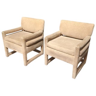 Milo Baughman Style Parsons Chairs - Pair For Sale