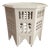 Contemporary Moroccan Octagonal Hand-Carved White Inlaid Side Table For Sale