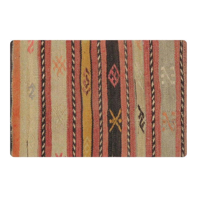 Vintage Turkish Kilim Accent Pillow- 16" X 24" For Sale