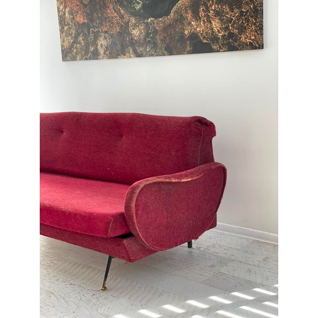 Mid-Century Modern Vintage Sofa in the style of Marco Zanusos, 1950 For Sale - Image 3 of 5