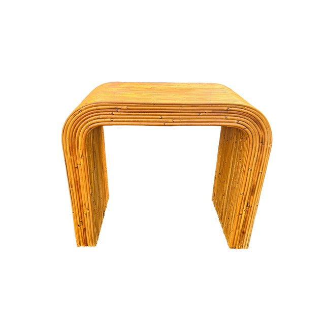 Vintage Rattan Wicker Bamboo Waterfall Table in Pencil Reed Gabriella Crespi Styles Great Design true vintage heavy good...