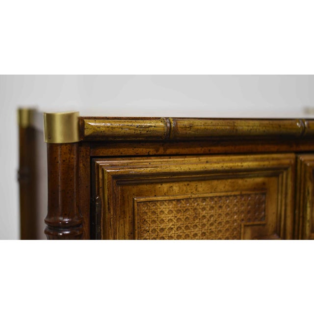 Paint to Order Mid Century Faux Bamboo Nightstands by Stanley Furniture - A Pair For Sale - Image 11 of 13