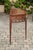 English 1860s Oak Demilune Table with Drawer, Tapered Legs and Pierced Motifs For Sale - Image 9 of 10