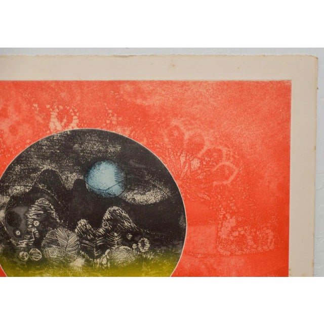 Abstract Dang Lebadang Embossed Color Etching C.1970 For Sale - Image 3 of 8