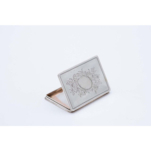 Rectangular Silver Card Case with Engraved Floral Motifs For Sale - Image 5 of 5