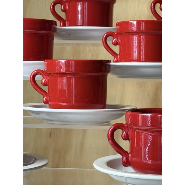 Mid-Century Modern Mid-Century Dutch Ceramic Espresso Cups and Saucers from Huizen Holland, 1970s, Set of 16 For Sale - Image 3 of 13