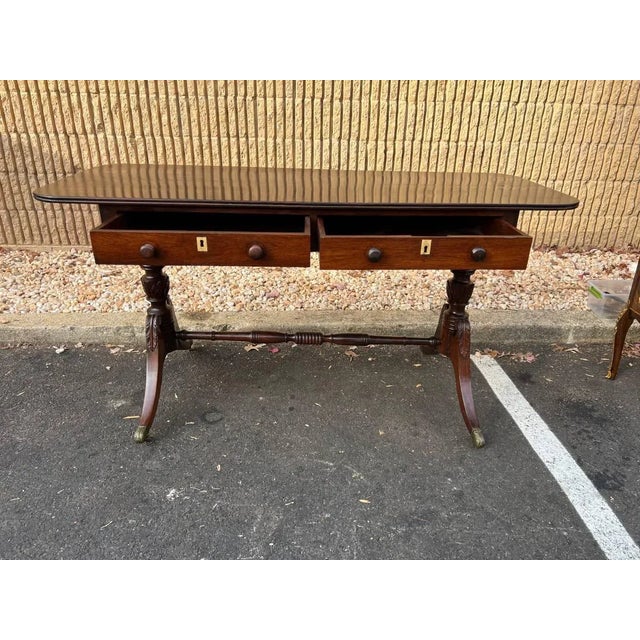 Early 19th Century Antique Regency Style Solid Rosewood Sofa Table For Sale - Image 4 of 12