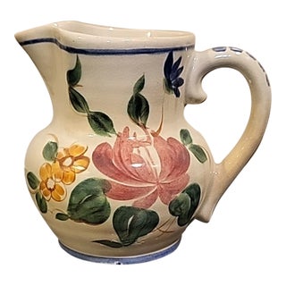 1940s Red Wing Pottery MCM Creamer Botanical For Sale