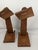 Mid-Century Primitive Rustic Brown Wood Wall-Mounted Shelf Sconces – Pair For Sale In New York - Image 6 of 13
