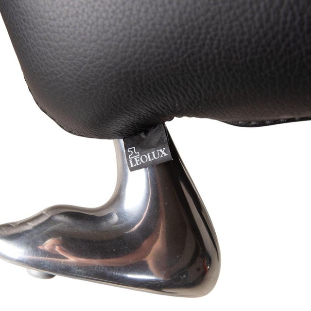 Set of Papageno Leather Chair and Ottoman from Leolux, Set of 2 For Sale - Image 14 of 18