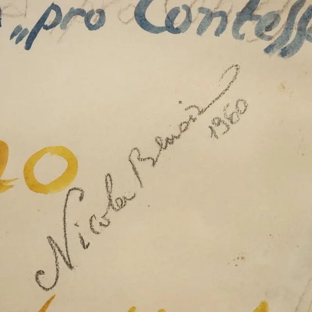 After Nicola Benois, Composition, Mixed Media on Paper For Sale - Image 6 of 9