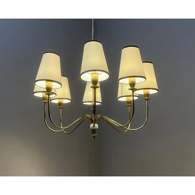 Vintage Chandelier with Eight Lights, 1950s, in Flawless conditions. Designed 1950 to 1959 This piece is attributed to the...