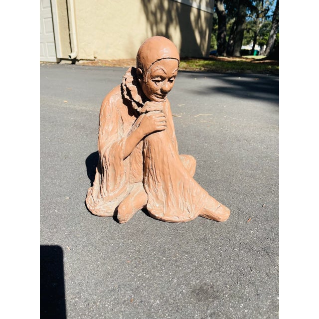 Signed Peggy Mach sculpture of a clown/ballerina. Fabulous and very heavy. Designed for Alva Studios.